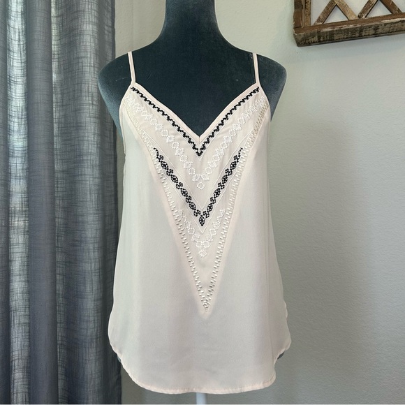 41 Hawthorn Tops - 41 Hawthorn Blush V-Neck Embroidered Spaghetti-Strap Camisole